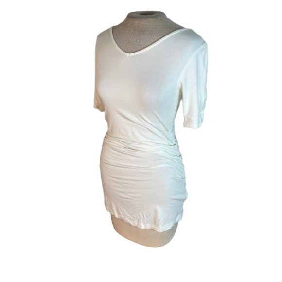 Soft Surroundings Tops - Soft Surroundings Knit Ruched Top Shirt Cream